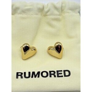 RUMORED Piece of my Heart Earrings Gold Stud Earrings NEW